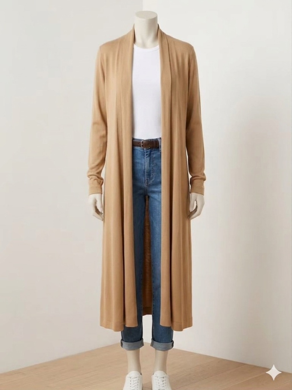 Banana Republic Camel Knit Long Cardigan Sweater XS